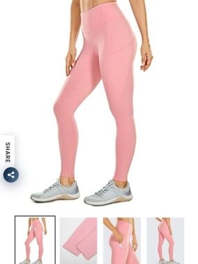 CRZ YOGA Pink High-Waist Pocket Leggings